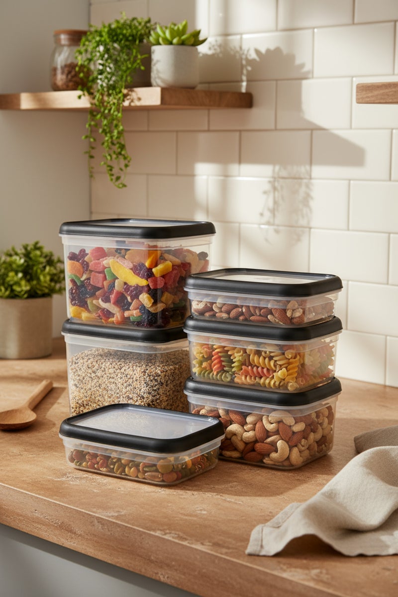 Bernardo Hide Plus 6-Piece Storage Container(2X 1.9Lt - 2X 1 Lt - 2X 0.70 Lt) (Made in Turkey) - Image 3